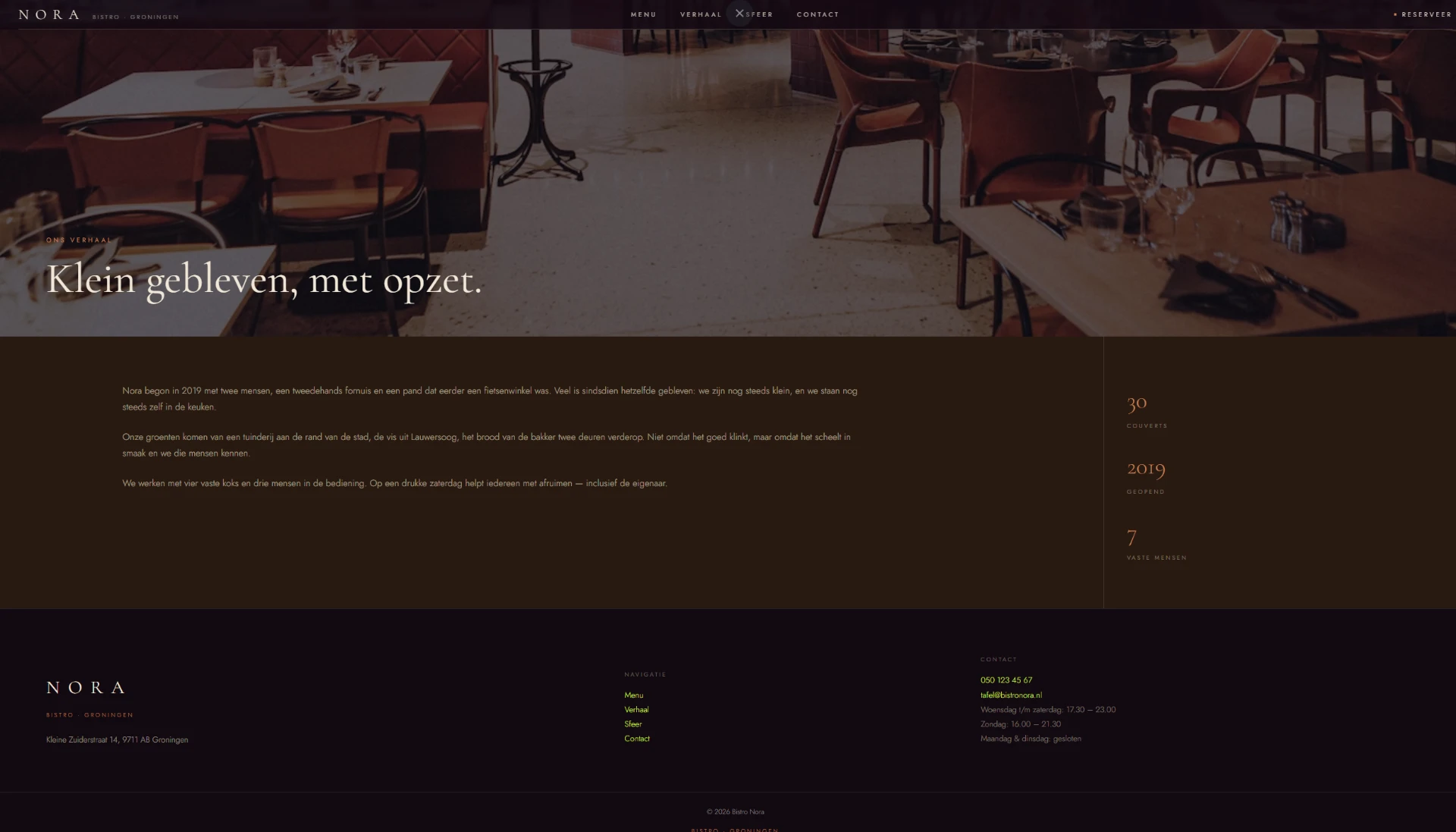 Over de zaak — Bistro Nora