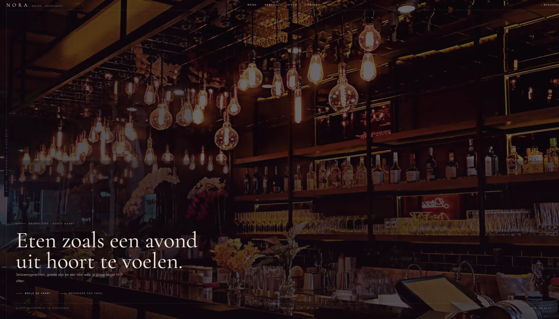 Website van Bistro Nora