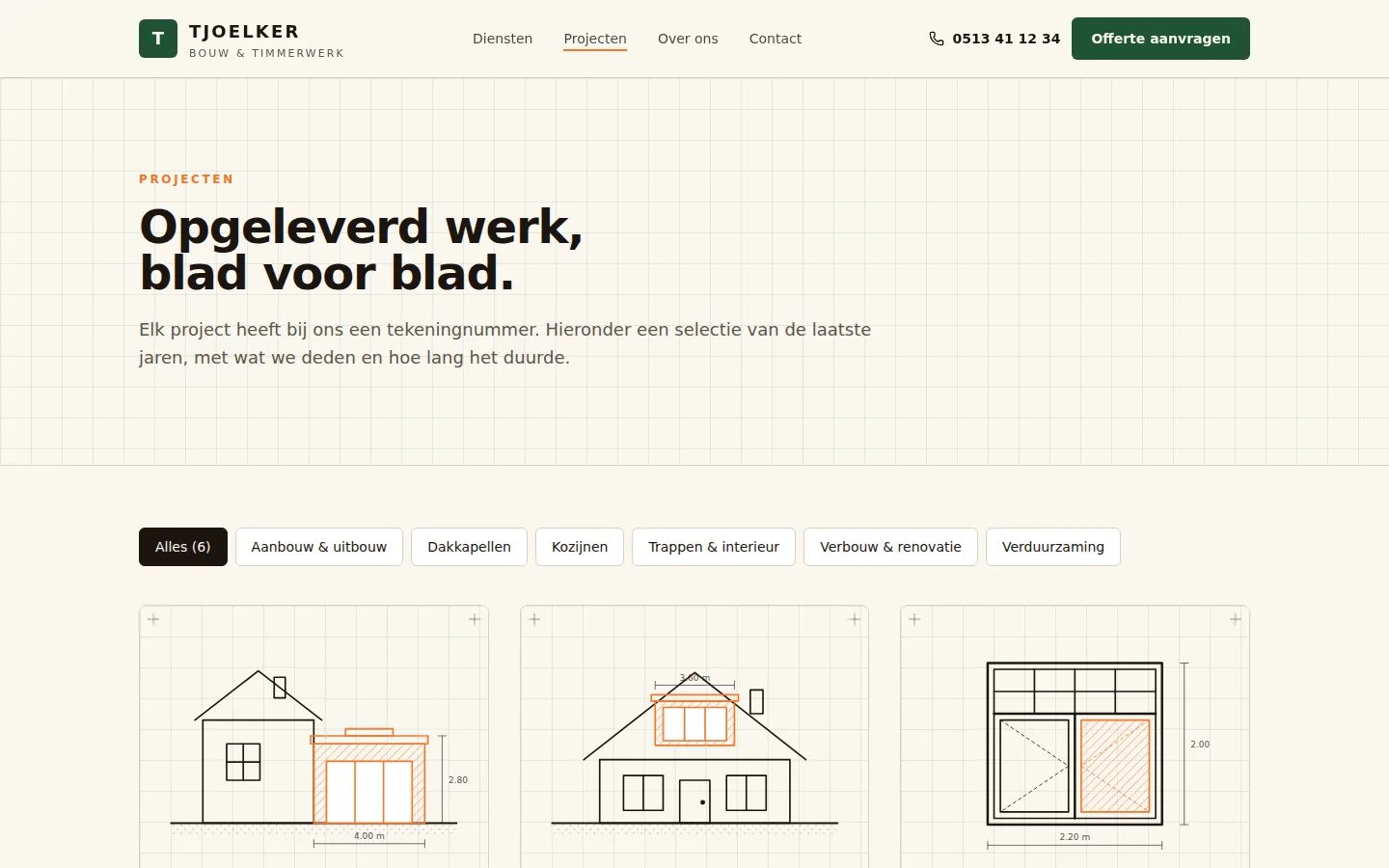 Projecten, te filteren op soort werk — Tjoelker Bouw & Timmerwerk